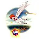 icarus falling from sky doing magic tattoo design idea