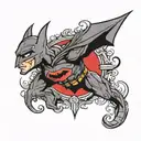 red Batman logo  tattoo design idea