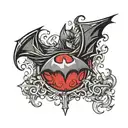 red Batman logo  tattoo design idea