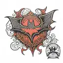 red Batman logo  tattoo design idea