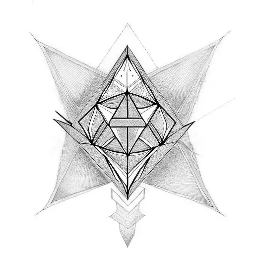 triangle and pentagon with infinity tattoo design idea