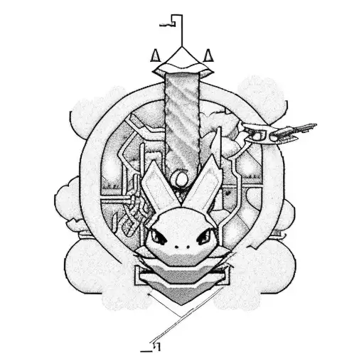 Idea de tatuaje: una planta, un avión, un dragón, Asuka, Kykio y algo de Ghibli, Pokémon pero en pixel y 1 control snes tattoo design idea