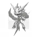 una planta, un avión, un dragón, Asuka evangelion, Kykio Inuyasha, Ghibli, Pokémon Game boy, control snes tattoo design idea