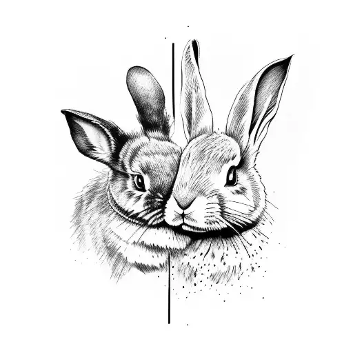 E A with bunny ears tattoo design idea