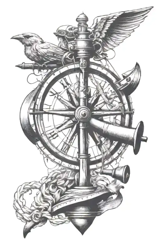 sextant tattoo design idea