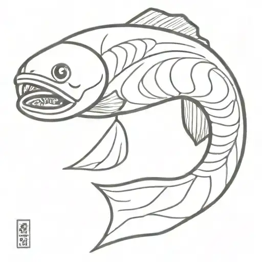 Salmon sushi in myazaki style tattoo design idea