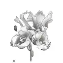 cattleya and peony tattoo design idea