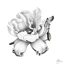 cattleya and peony tattoo design idea