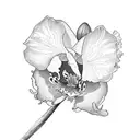 cattleya and peony tattoo design idea