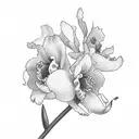 1 cattleya and 1 peony tattoo design idea