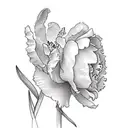 1 cattleya and 1 peony tattoo design idea