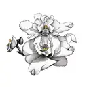 1 cattleya and 1 peony tattoo design idea