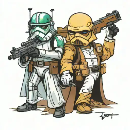 starwars and lord and cops tattoo design idea