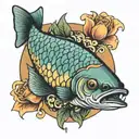 salmon gill nett tattoo design idea