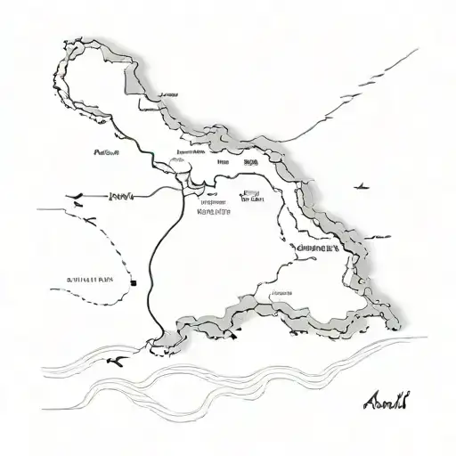 achill island map tattoo design idea