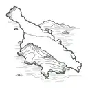 achill island map tattoo design idea