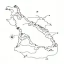 achill island map tattoo design idea