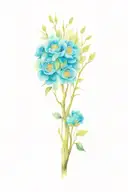 Willow tree with roses and daisy flower tattoo design idea