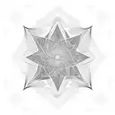 Star long weird lines tattoo design idea