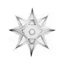 Star long weird lines tattoo design idea