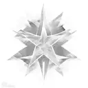 Star long weird lines tattoo design idea