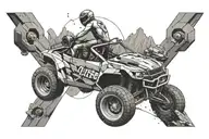 adrenaline chemical structure in the middle of racing cars and a person cliff jumping tattoo design idea