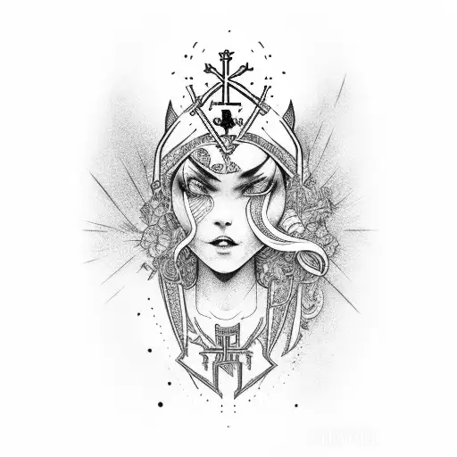 church inspired by love and lust tattoo design idea