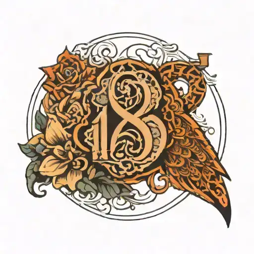 number 1998 date of birth tattoo design idea