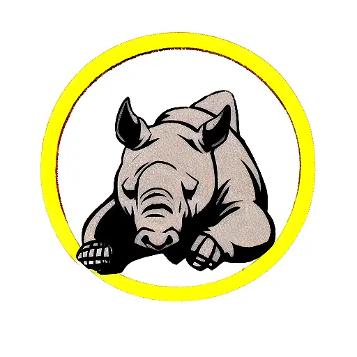 rhino on a roundabound tattoo design idea