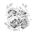 name with roses  tattoo design idea
