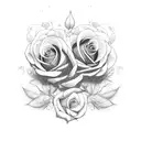 name with roses  tattoo design idea