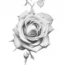 name with roses  tattoo design idea