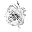 name with roses  tattoo design idea