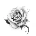 name with roses  tattoo design idea
