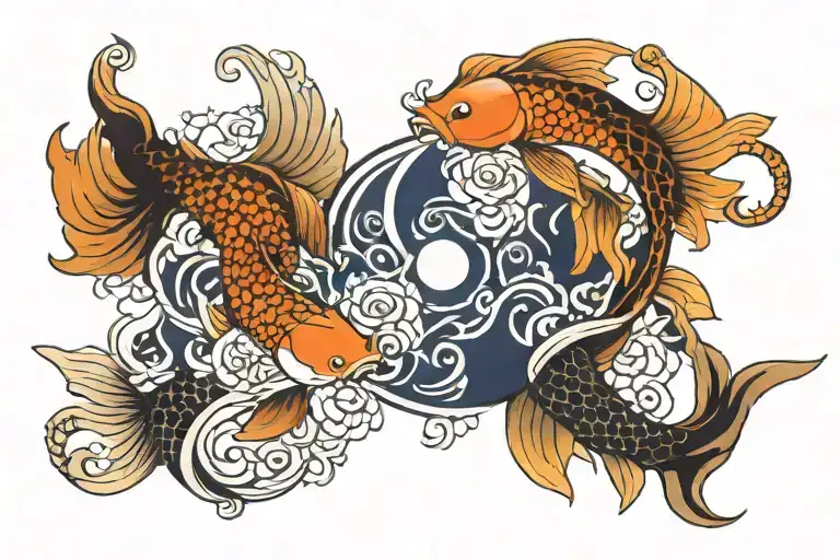 Koi Fish yin yang tattoo design idea