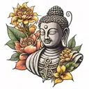 buddha with xenomorph head tattoo design idea