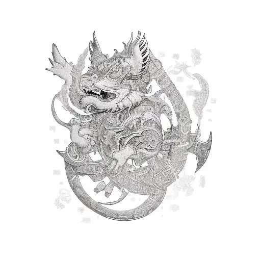 Photo camera in hand of ninja tattoo design idea