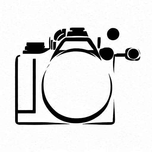 Logo with a camera foto  tattoo design idea