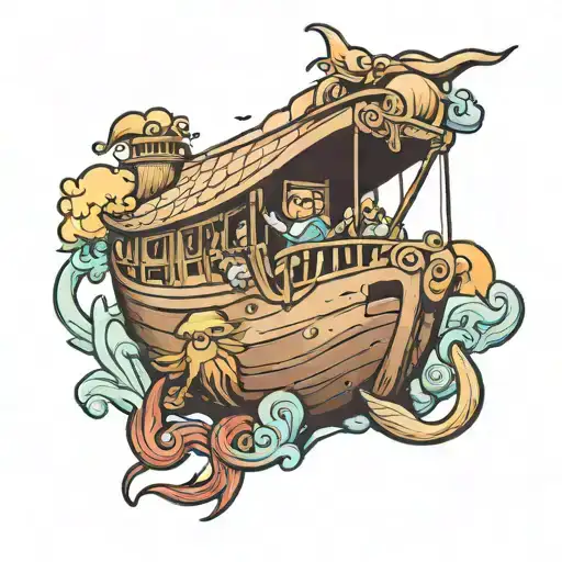 slingshot number 41 Noah's ark tattoo design idea