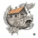 slingshot number 41 Noah's ark tattoo design idea