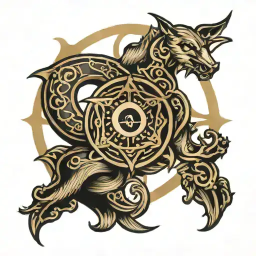 omega symbol tattoo design idea