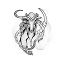 capricorn with aquarius tattoo design idea