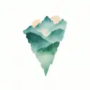 mountains, with blue sky fading away tattoo design idea