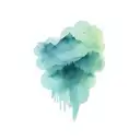 mountains, with blue sky fading away tattoo design idea