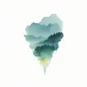 mountains, with blue sky fading away tattoo design idea