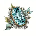 aquamarine gem encased in number 13 tattoo design idea