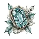 aquamarine gem encased in number 13 tattoo design idea