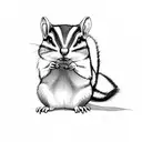 chipmunk with small berry branch tattoo design idea