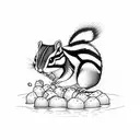 chipmunk reaching for berries  tattoo design idea