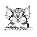 chipmunk reaching for berries  tattoo design idea